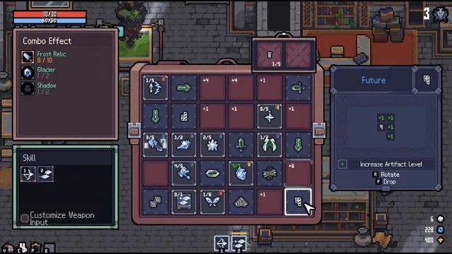 Sephiria inventory arrangement used to demonstrate how the build system works
